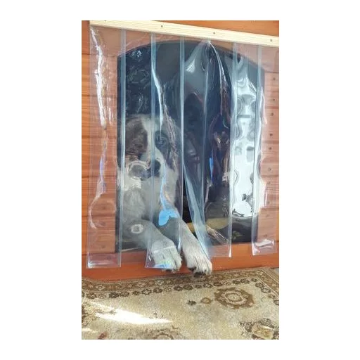 Kutyaajtó - Átfedéssel, léccel szerelt szalagfüggöny XXLA 65×70 cm - 1,5 mm vastag